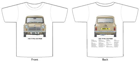 Mini 850 1969-80 (MKIII) T-shirt Front & Back